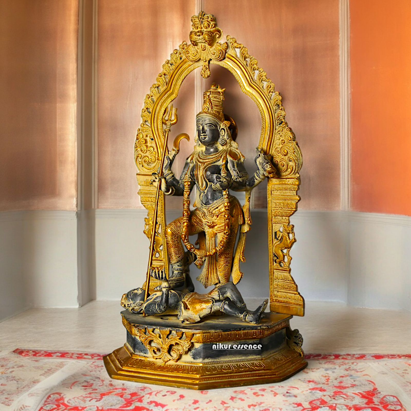 Superfine Brass Black Kali Maa Idol - 21.063 inches Nikuressence
