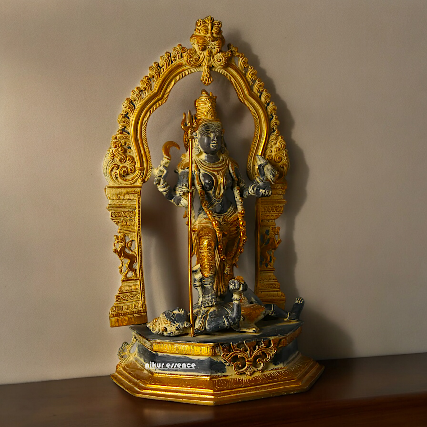 Superfine Brass Black Kali Maa Idol - 21.063 inches Nikuressence