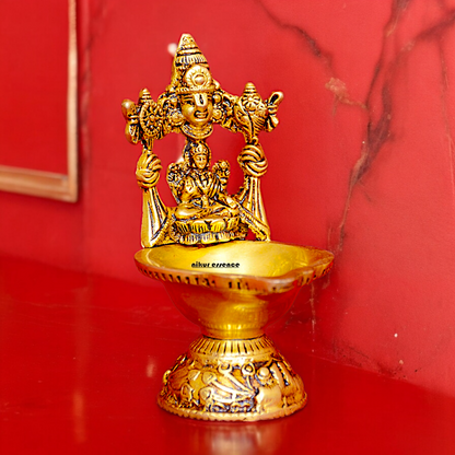 Shop Brass Tirupati Balaji with Lakshmi Diya - 5 inches Nikuressence