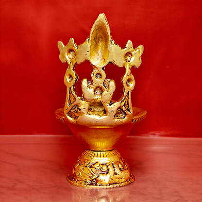 Shop Brass Tirupati Balaji with Lakshmi Diya - 5 inches Nikuressence