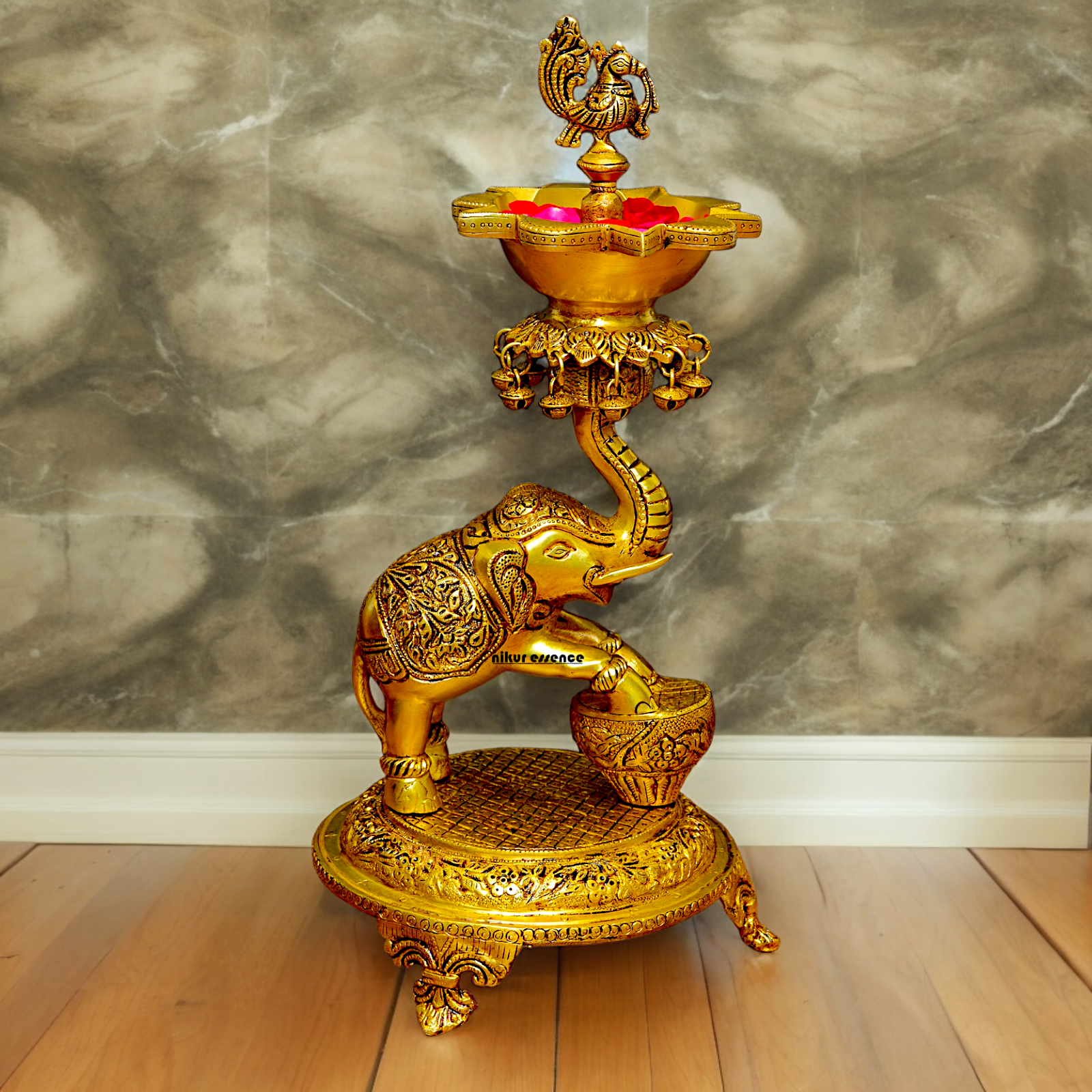 Shop Big Brass Elephant Oil lamp Diya - 17.992 inches Nikuressence