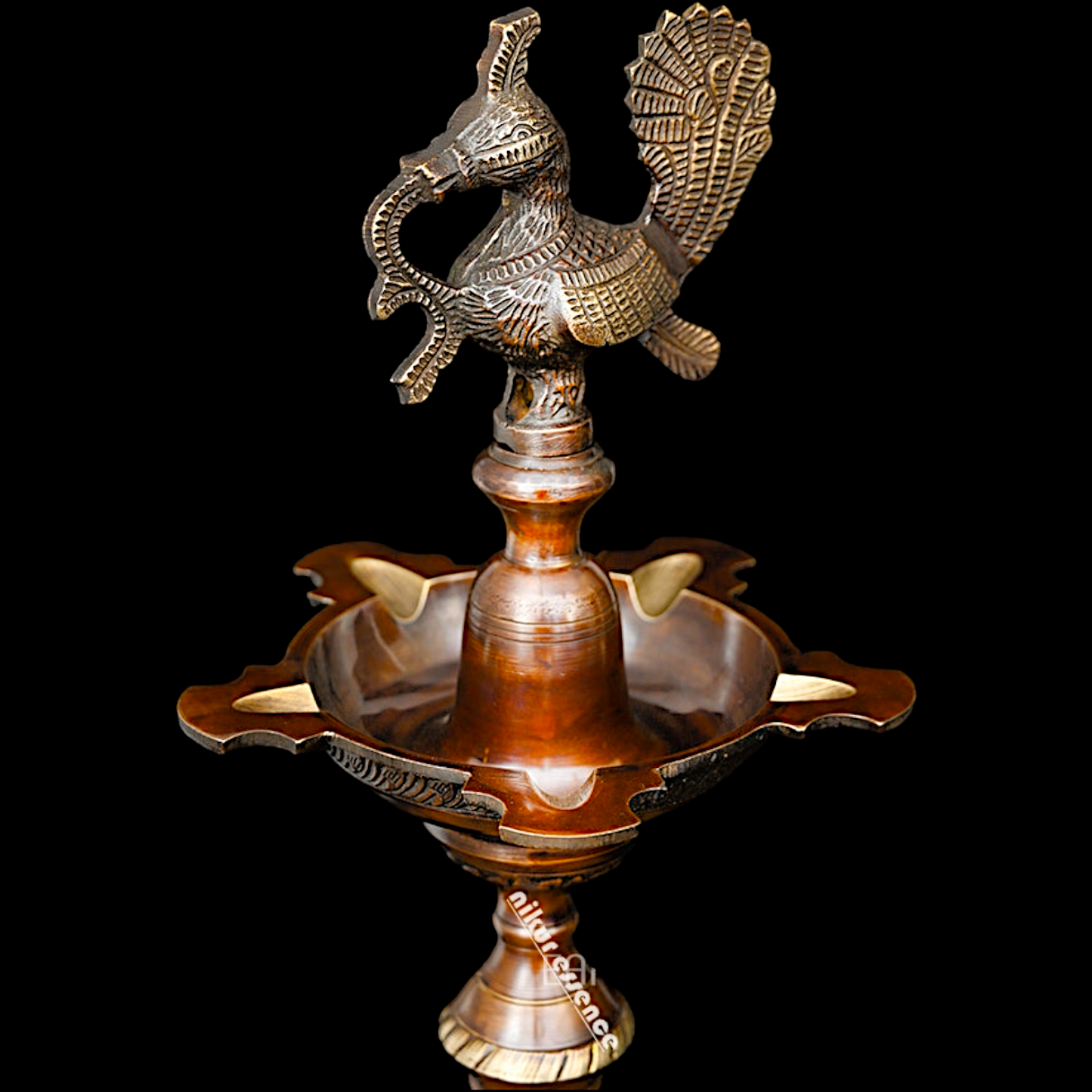 Buy Large Brass Peacock Diya Lamp - 36 inches Nikuressence