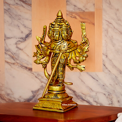 Buy antique Brass shanmugar Murugan Kartikeya idol - 6 inches Nikuressence