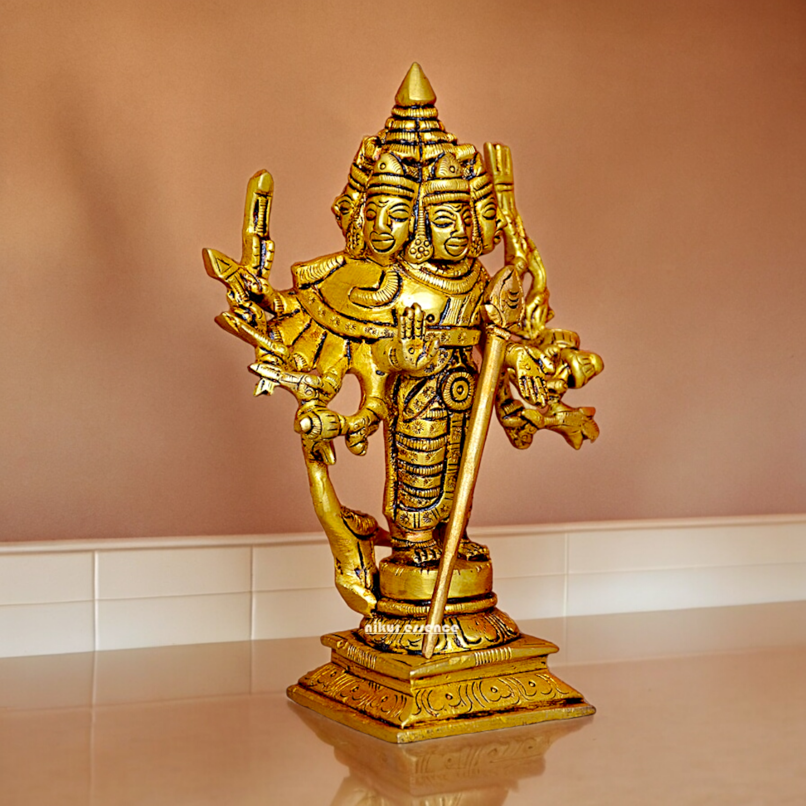 Buy antique Brass shanmugar Murugan Kartikeya idol - 6 inches Nikuressence