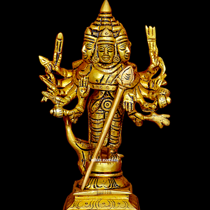 Buy antique Brass shanmugar Murugan Kartikeya idol - 6 inches Nikuressence