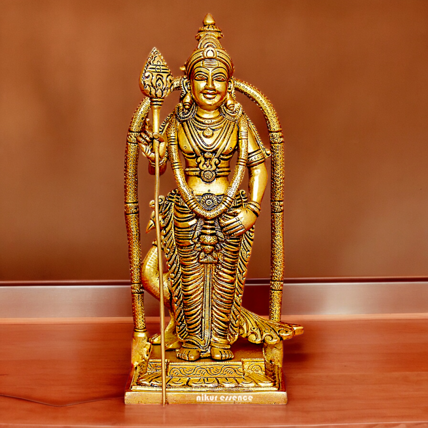 Solid Brass Murugan Kartikeya with Idol - 9.5 inches Nikuressence