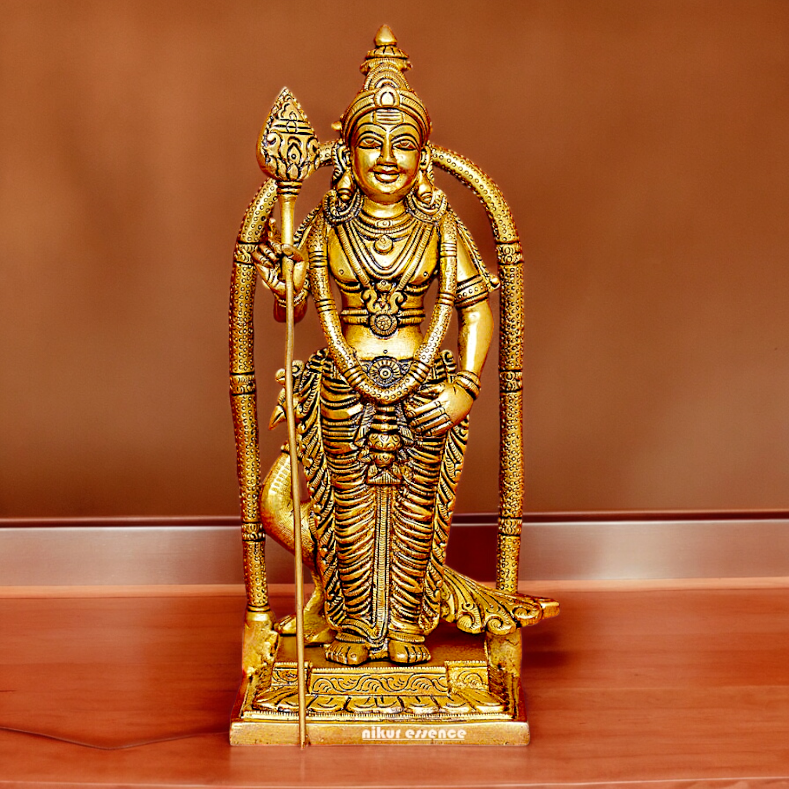 Solid Brass Murugan Kartikeya with Idol - 9.5 inches Nikuressence