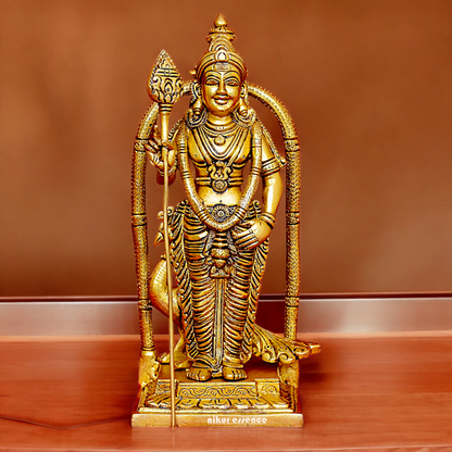 Solid Brass Murugan Kartikeya with Idol - 9.5 inches Nikuressence