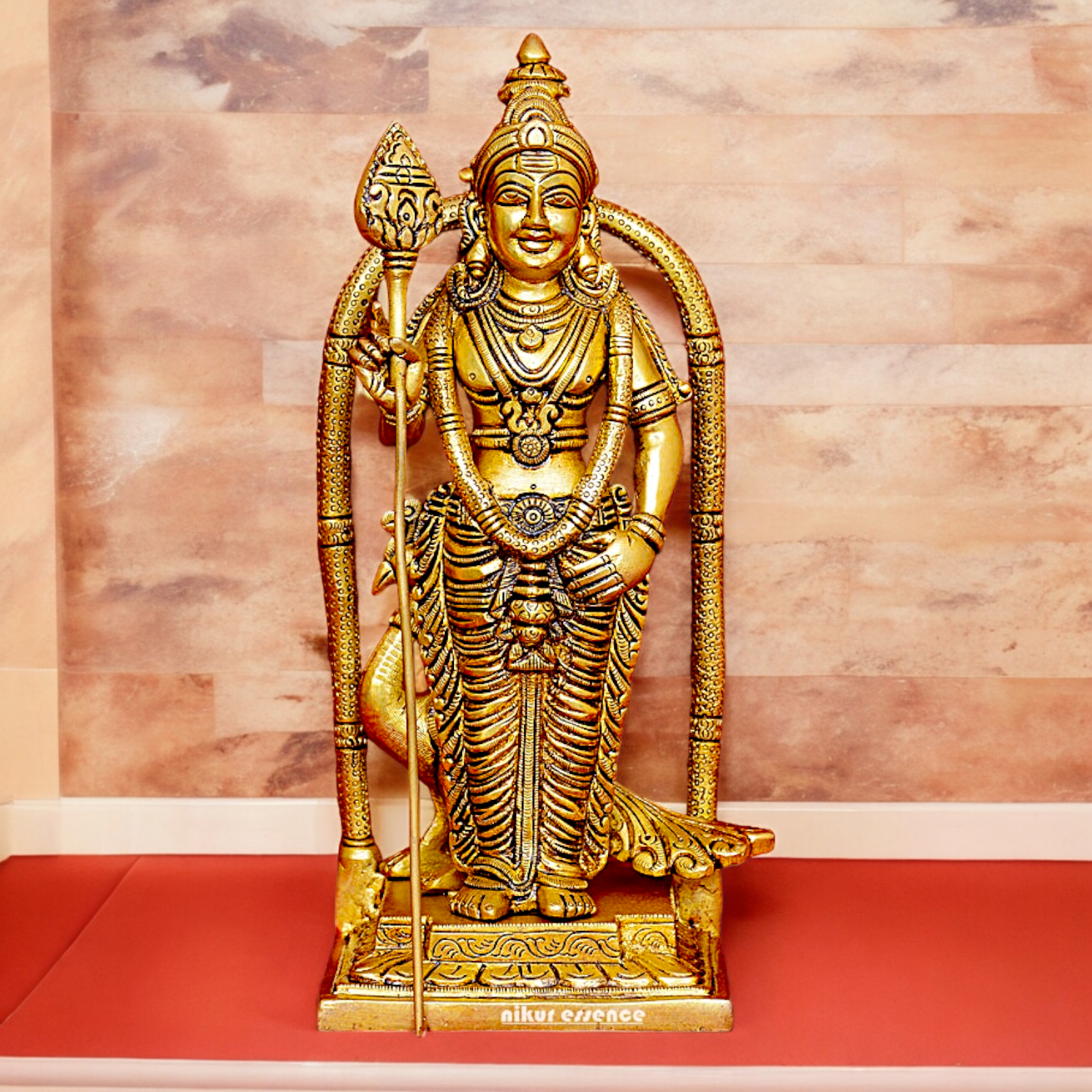 Solid Brass Murugan Kartikeya with Idol - 9.5 inches Nikuressence