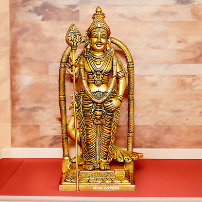 Solid Brass Murugan Kartikeya with Idol - 9.5 inches Nikuressence