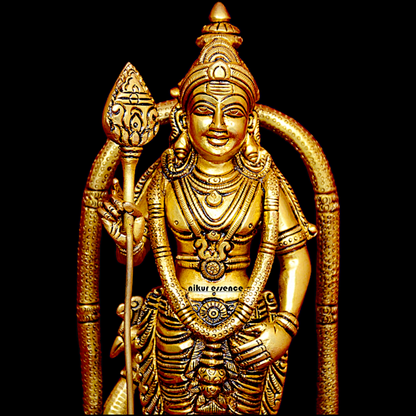 Solid Brass Murugan Kartikeya with Idol - 9.5 inches Nikuressence