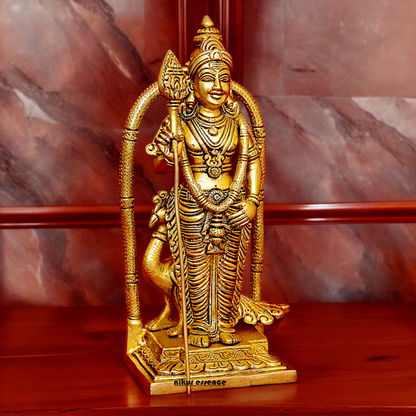 Solid Brass Murugan Kartikeya with Idol - 9.5 inches Nikuressence
