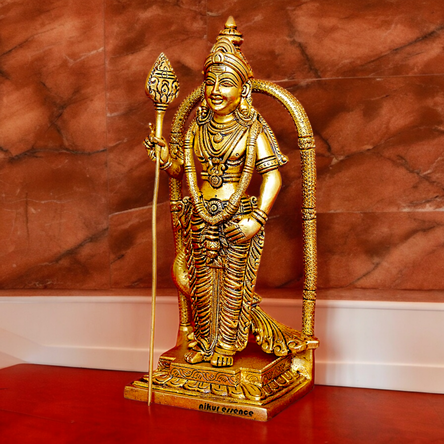 Solid Brass Murugan Kartikeya with Idol - 9.5 inches Nikuressence