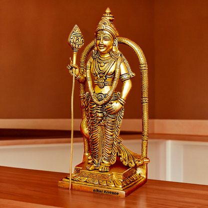 Solid Brass Murugan Kartikeya with Idol - 9.5 inches Nikuressence