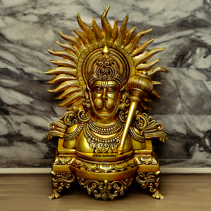 Shop Solid Brass Hanuman with Gada Idol - 14.567 inches Nikuressence