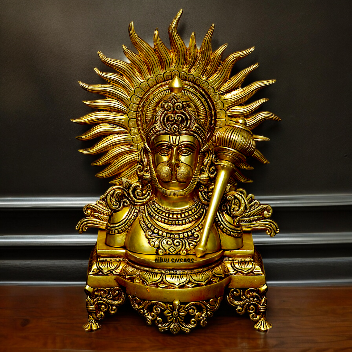 Shop Solid Brass Hanuman with Gada Idol - 14.567 inches Nikuressence