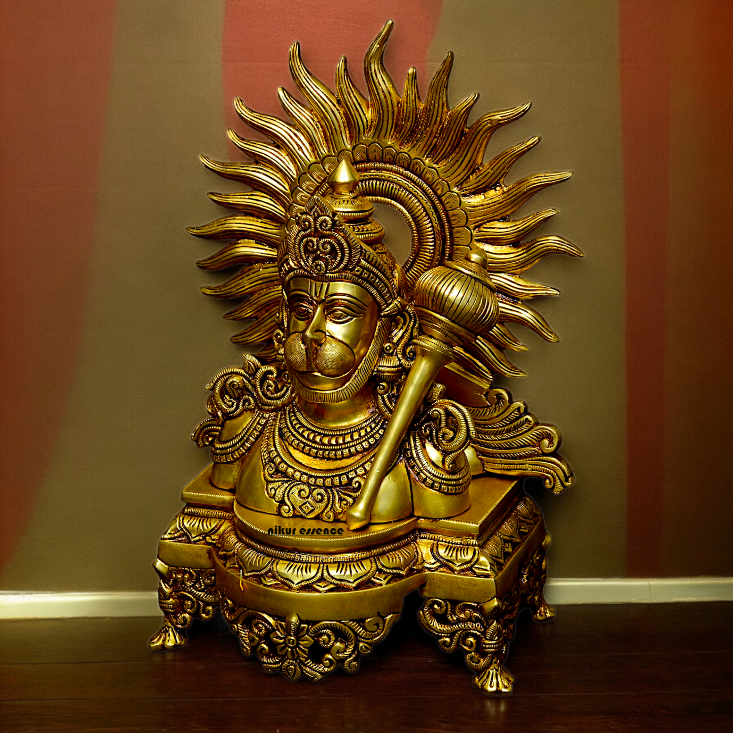 Shop Solid Brass Hanuman with Gada Idol - 14.567 inches Nikuressence
