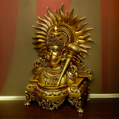 Shop Solid Brass Hanuman with Gada Idol - 14.567 inches Nikuressence