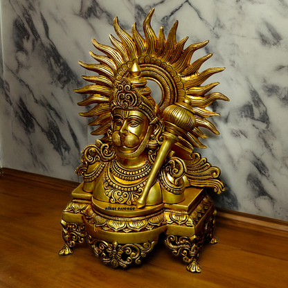 Shop Solid Brass Hanuman with Gada Idol - 14.567 inches Nikuressence