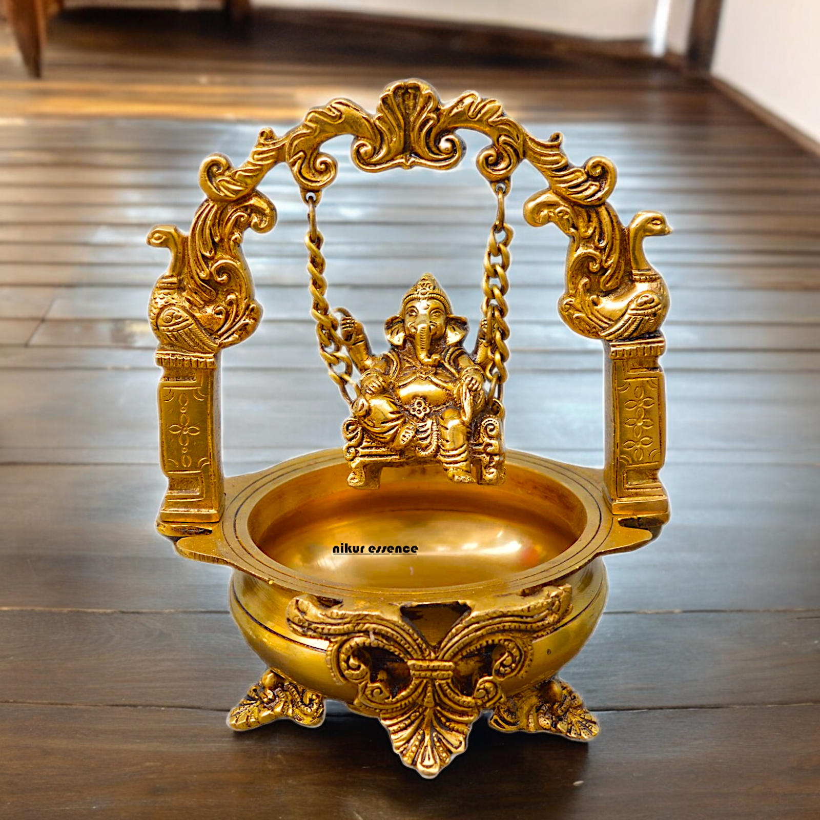 Shop Solid Brass Ganesh Urli - 9.5 inches Nikuressence