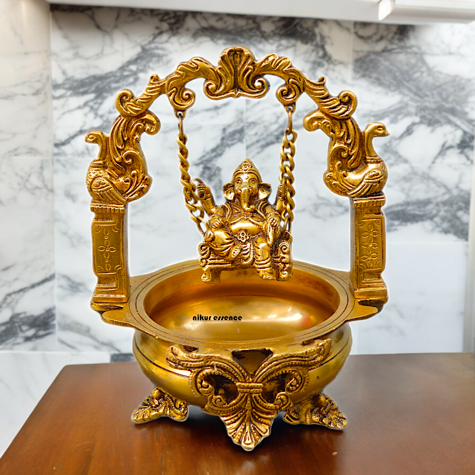 Shop Solid Brass Ganesh Urli - 9.5 inches Nikuressence