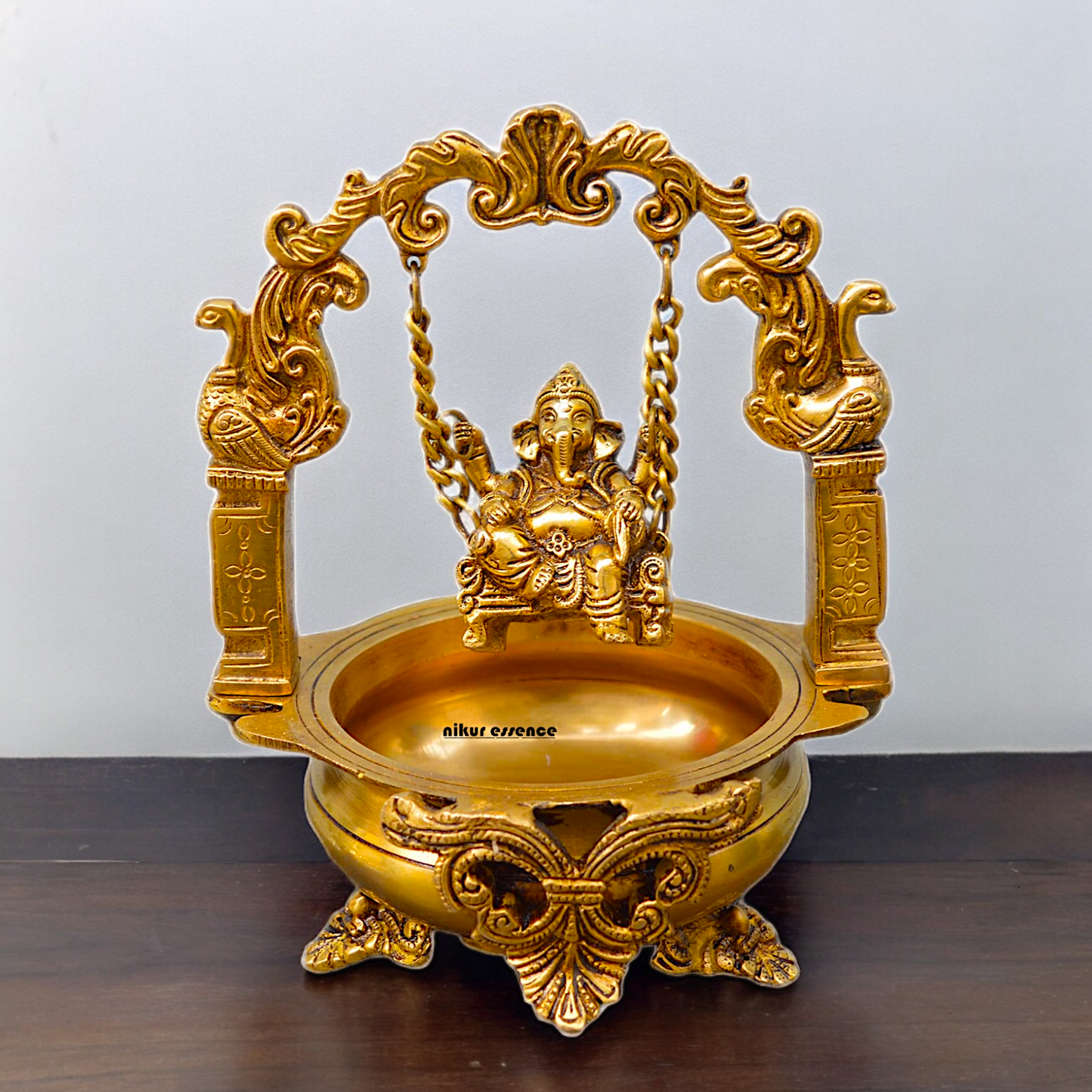 Shop Solid Brass Ganesh Urli - 9.5 inches Nikuressence