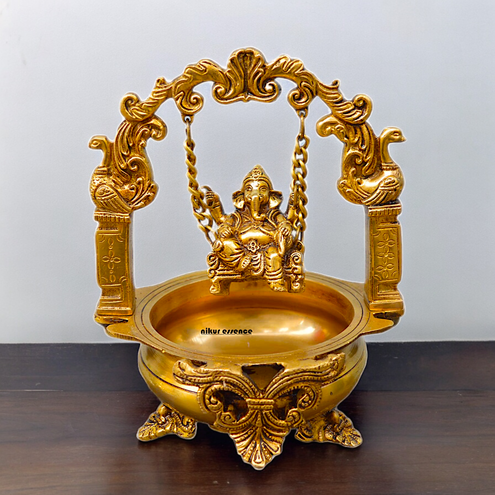 Shop Solid Brass Ganesh Urli - 9.5 inches Nikuressence