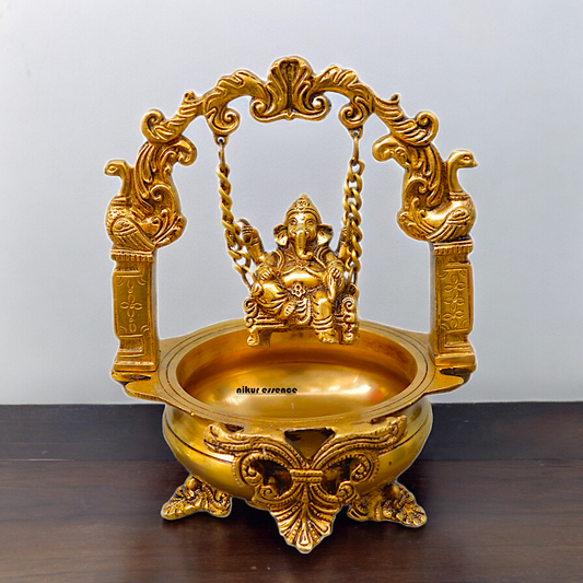 Shop Solid Brass Ganesh Urli - 9.5 inches Nikuressence