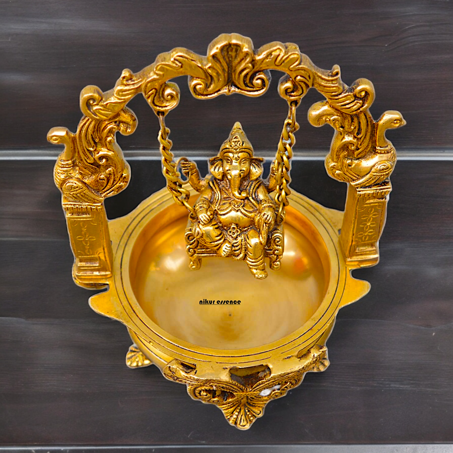 Shop Solid Brass Ganesh Urli - 9.5 inches Nikuressence