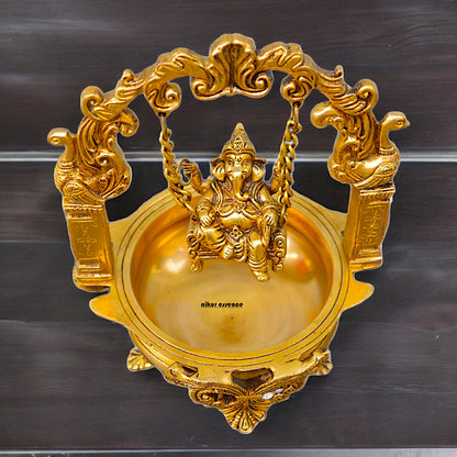 Shop Solid Brass Ganesh Urli - 9.5 inches Nikuressence