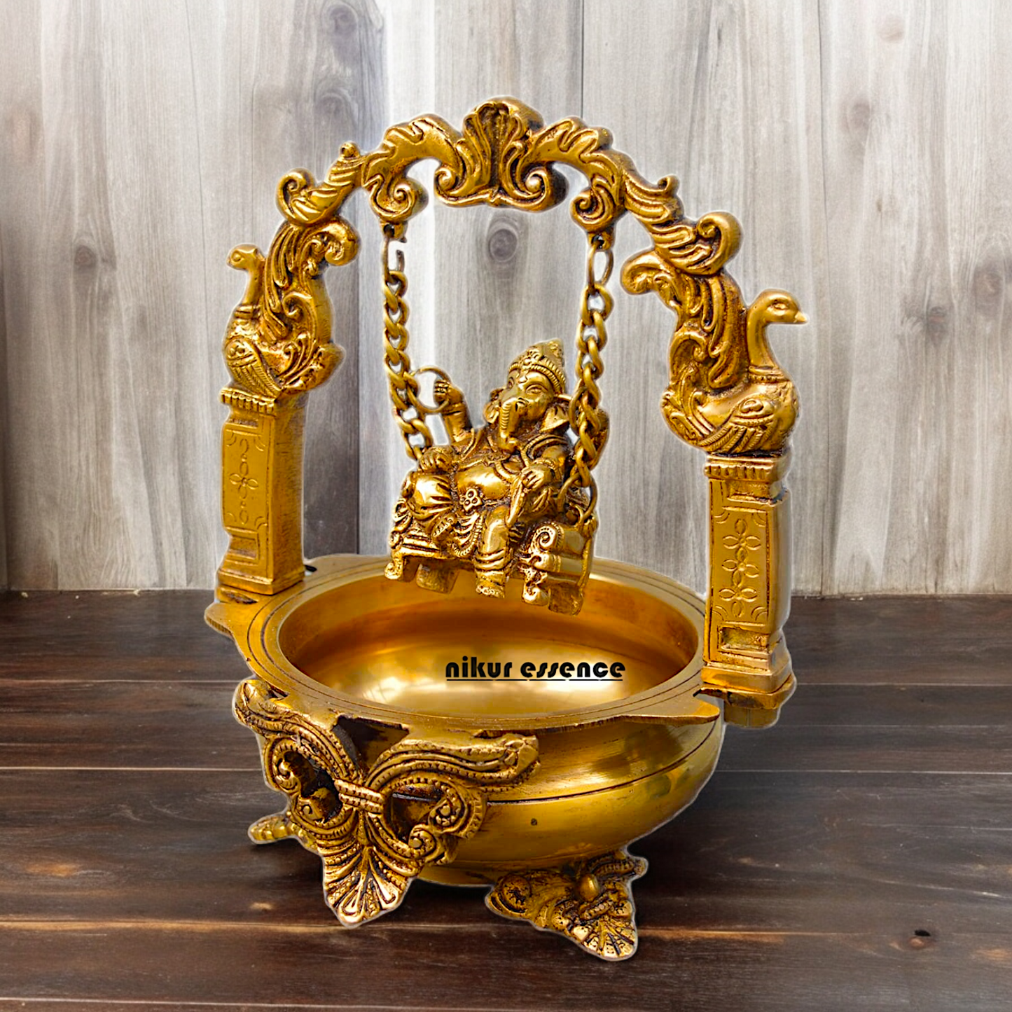 Shop Solid Brass Ganesh Urli - 9.5 inches Nikuressence