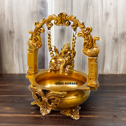 Shop Solid Brass Ganesh Urli - 9.5 inches Nikuressence