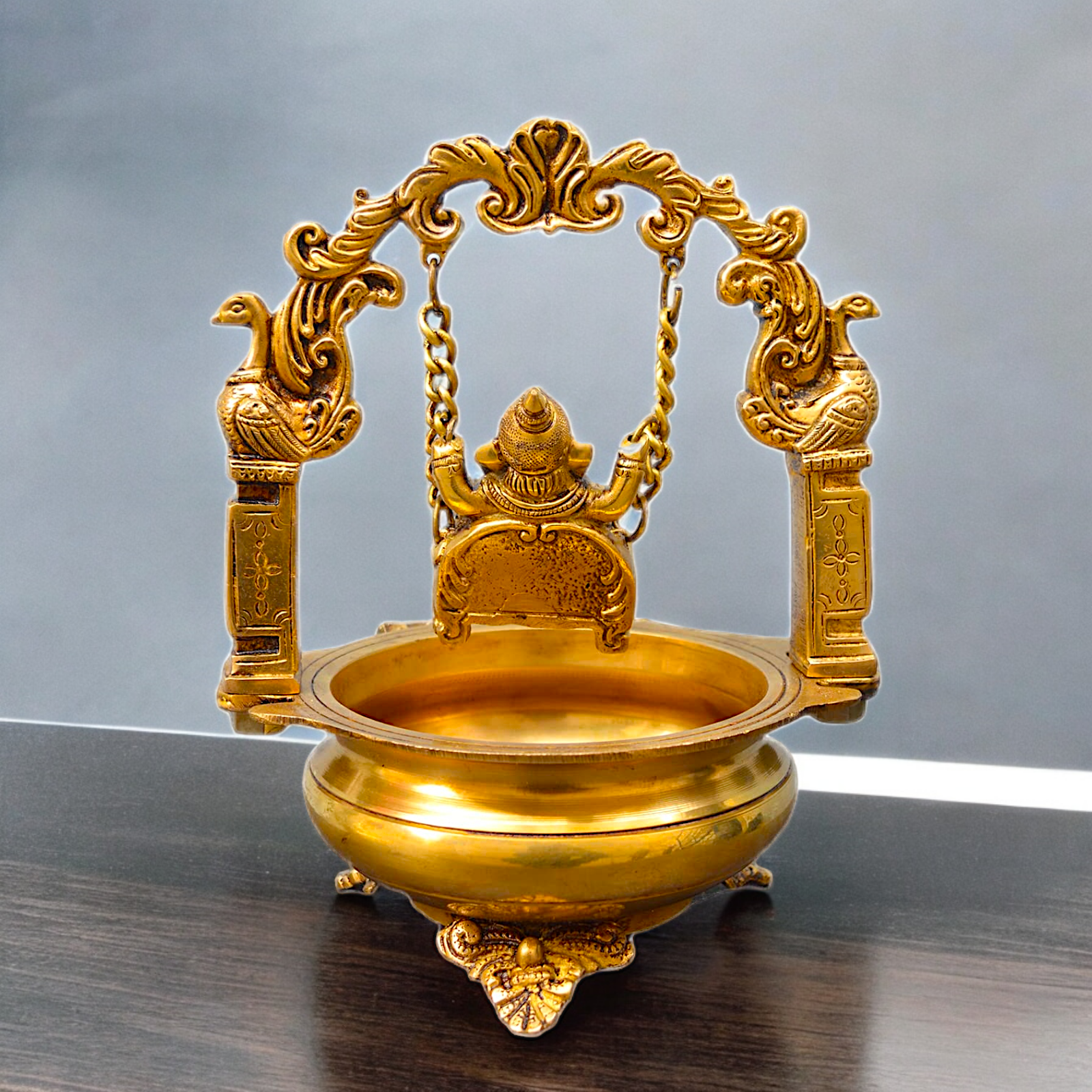 Shop Solid Brass Ganesh Urli - 9.5 inches Nikuressence