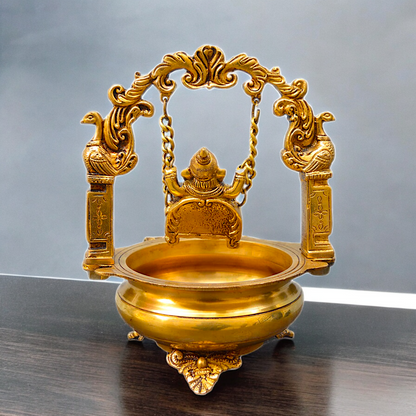 Shop Solid Brass Ganesh Urli - 9.5 inches Nikuressence