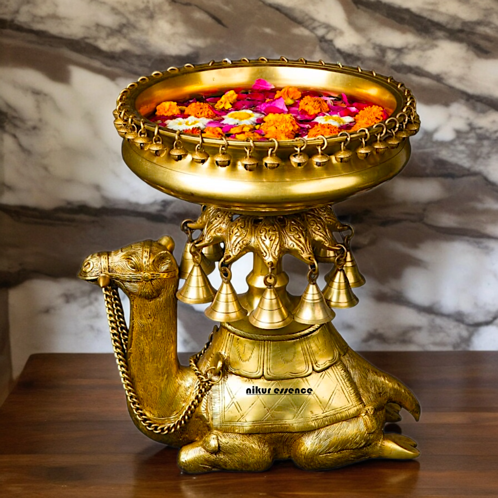 Superfine Brass Camel Urli - 41 cm Nikuressence