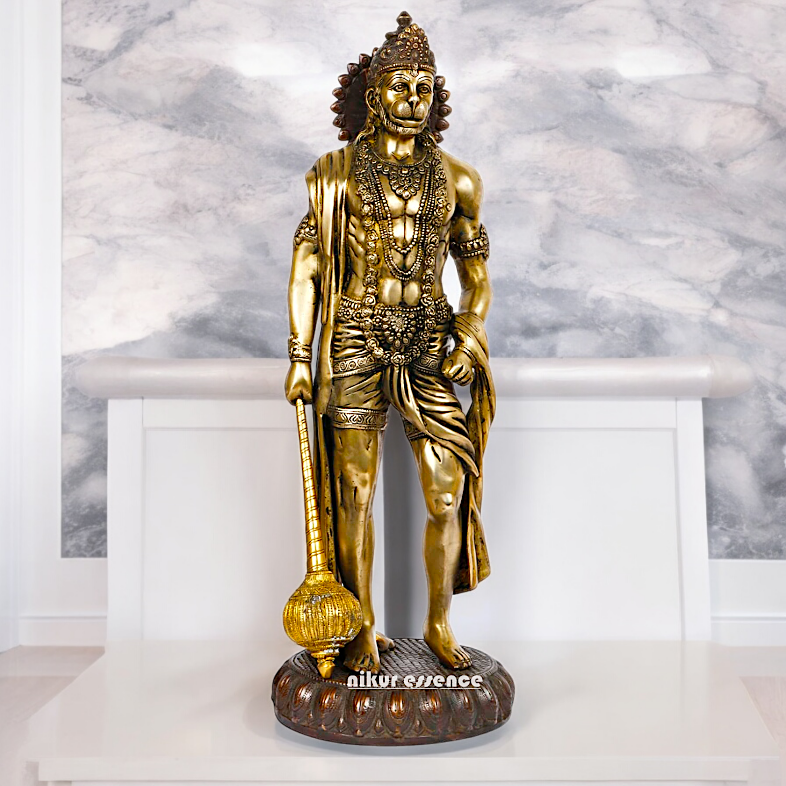 Large Brass Hanuman Monkey God Statue - 24 inches Nikuressence