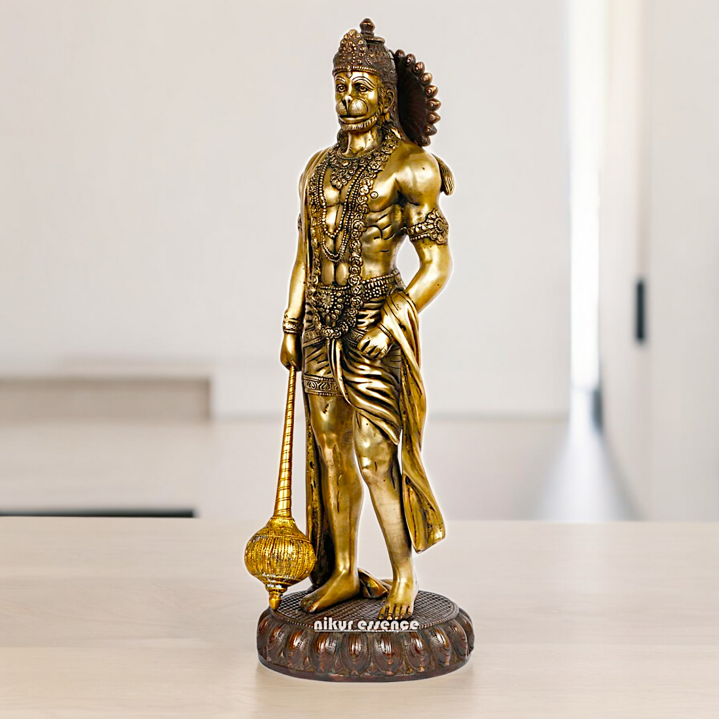 Large Brass Hanuman Monkey God Statue - 24 inches Nikuressence
