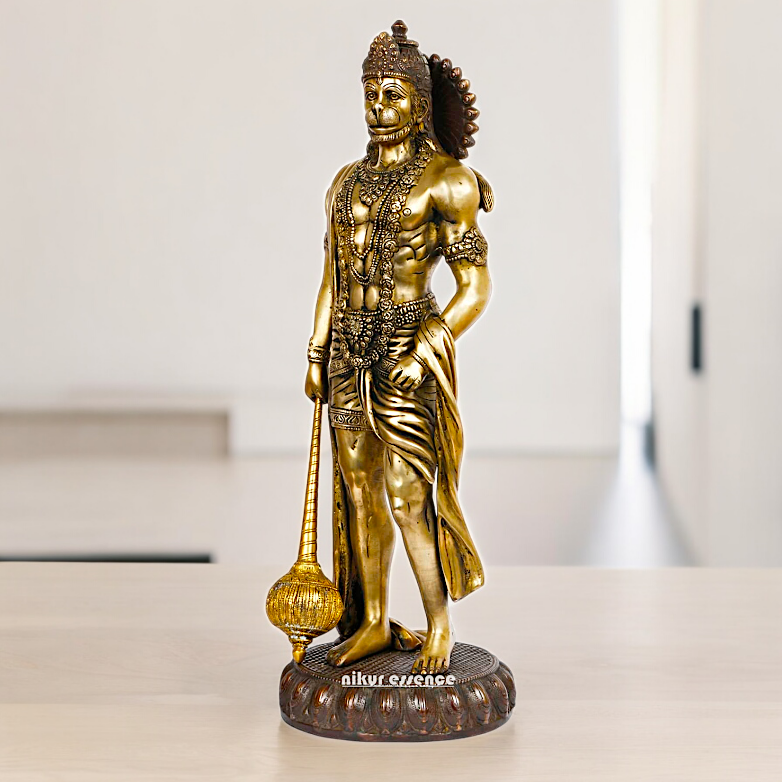 Large Brass Hanuman Monkey God Statue - 24 inches Nikuressence