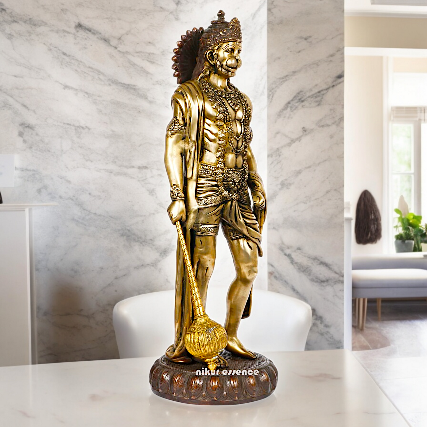 Large Brass Hanuman Monkey God Statue - 24 inches Nikuressence