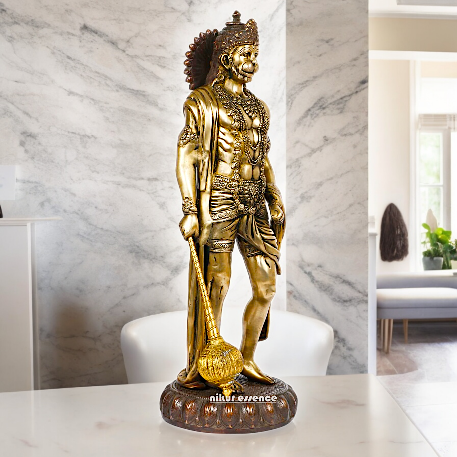 Large Brass Hanuman Monkey God Statue - 24 inches Nikuressence