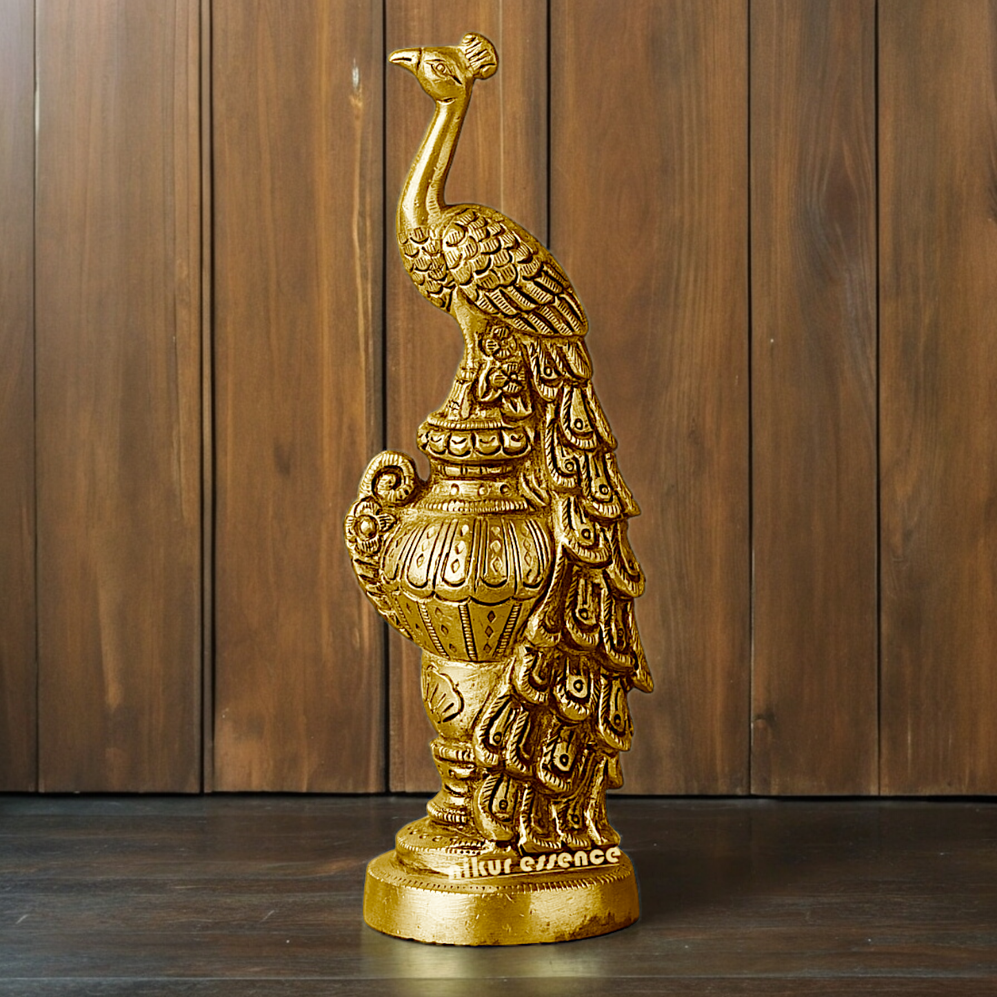 Solid Brass Beautiful Peacock Statue - 17.78 cm Nikuressence