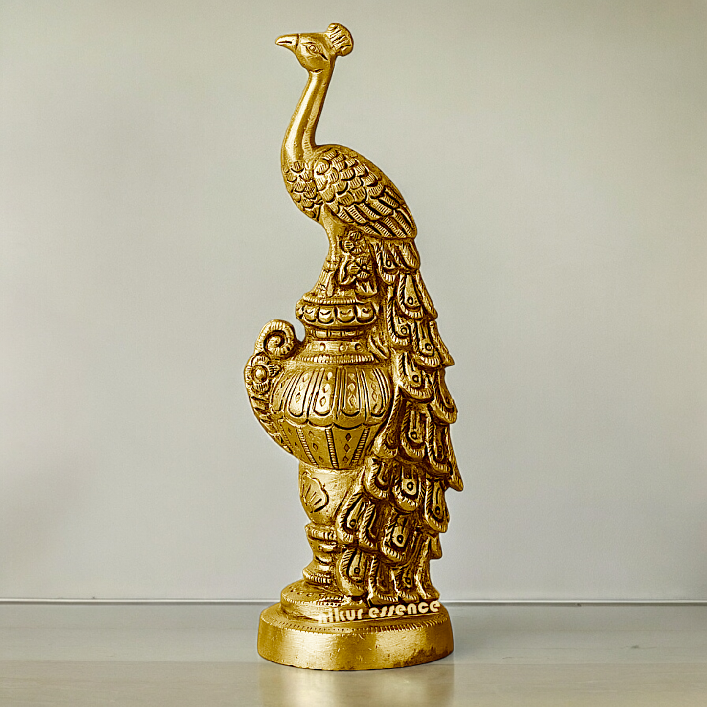 Solid Brass Beautiful Peacock Statue - 17.78 cm Nikuressence