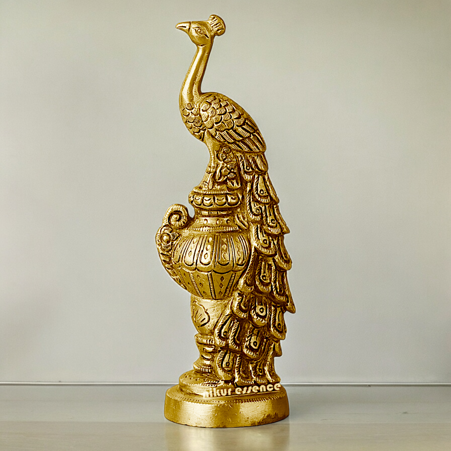Solid Brass Beautiful Peacock Statue - 17.78 cm Nikuressence