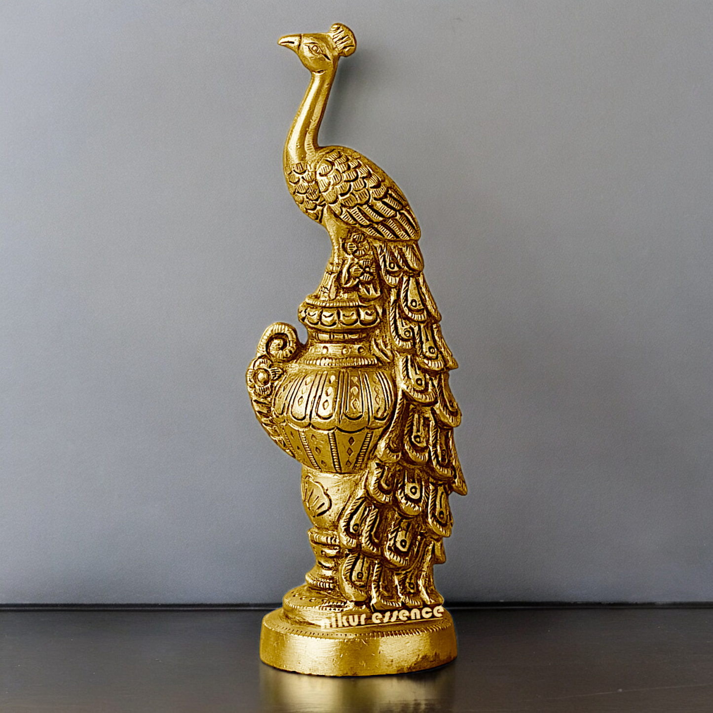 Solid Brass Beautiful Peacock Statue - 17.78 cm Nikuressence