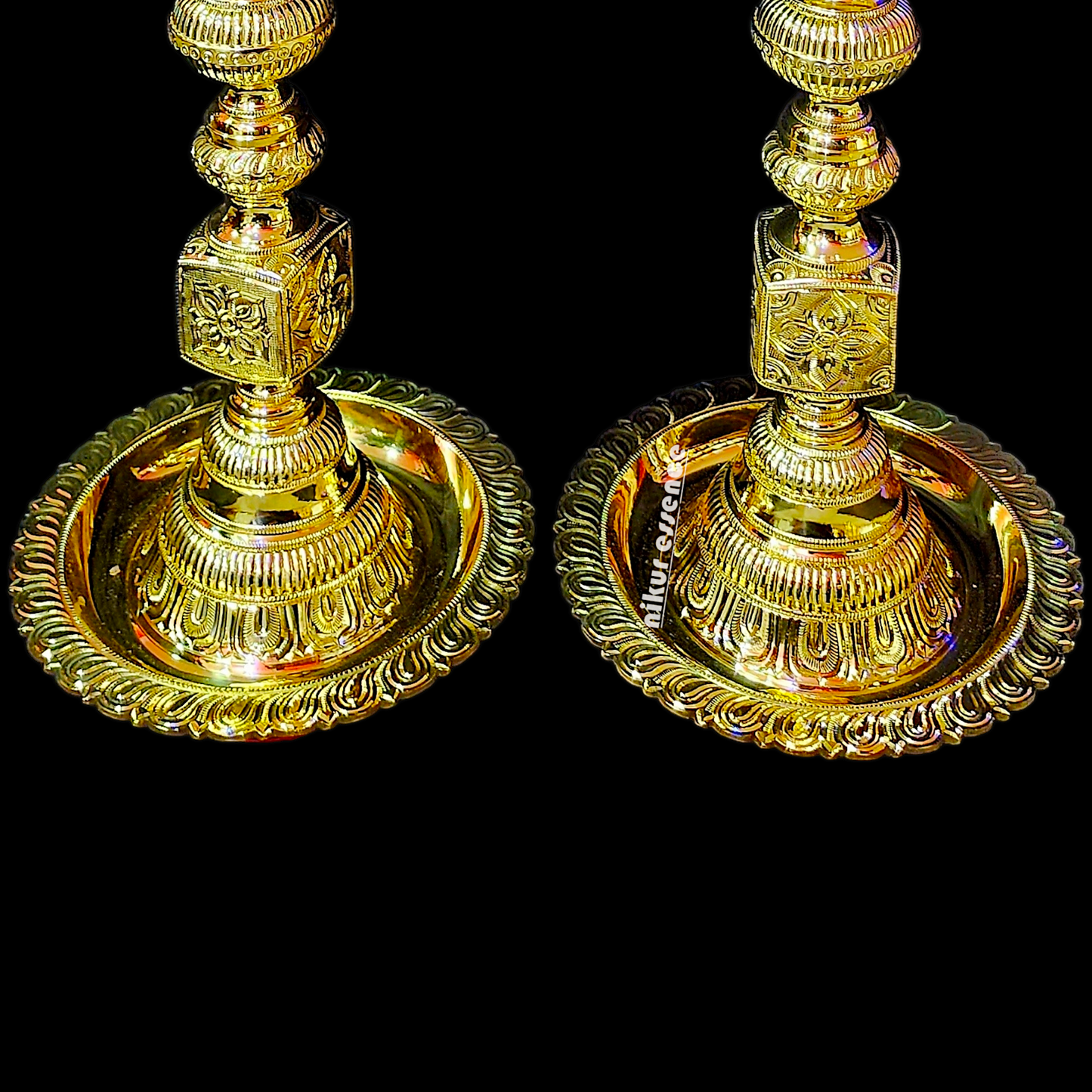 Shop Large Brass Pair Ganesha Diya Vilakku - 33 inches Nikuressence