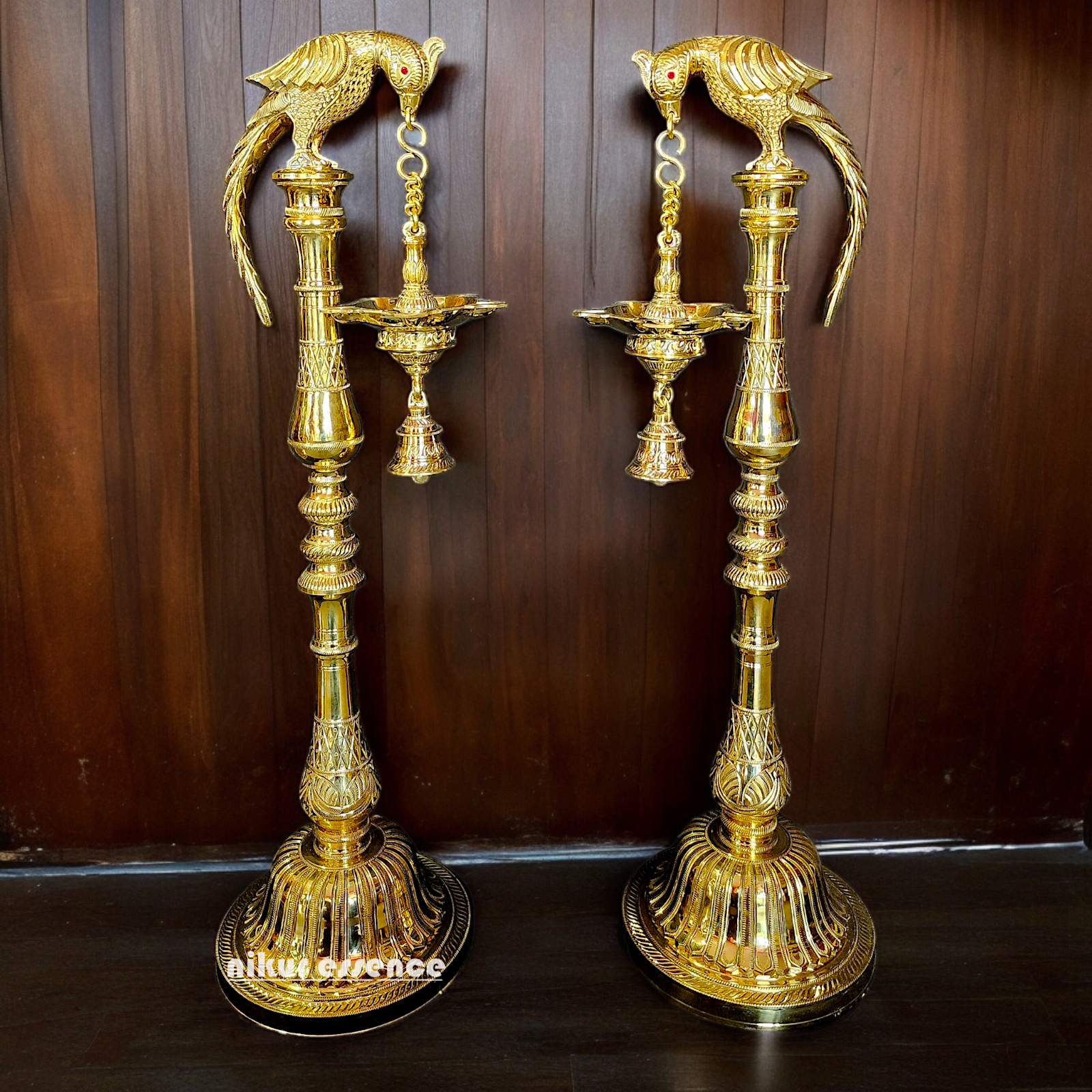 Shop Solid Brass Parrot Hanging diya Lamp - 32 inches Nikuressence