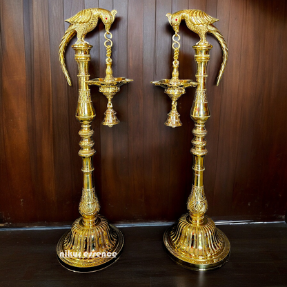 Shop Solid Brass Parrot Hanging diya Lamp - 32 inches Nikuressence