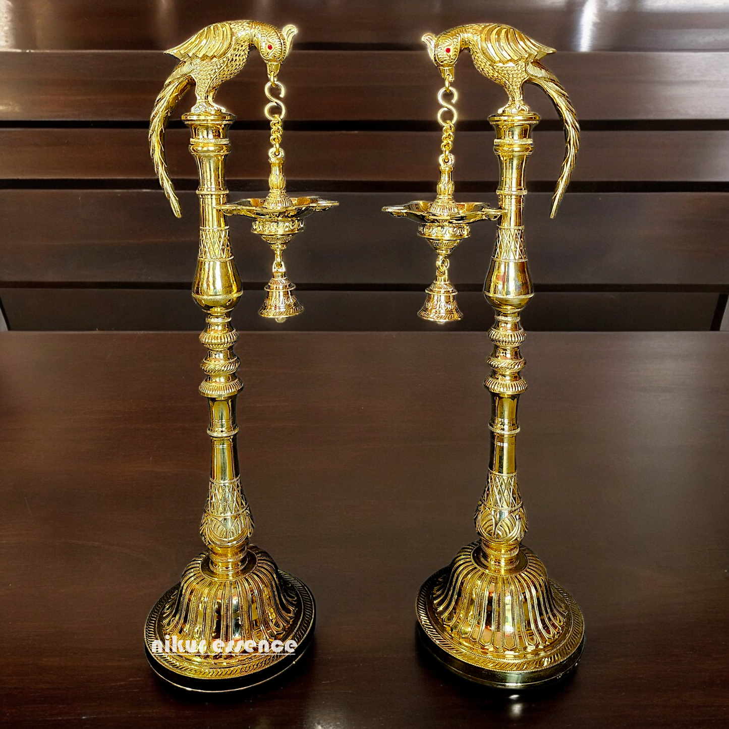 Shop Solid Brass Parrot Hanging diya Lamp - 32 inches Nikuressence