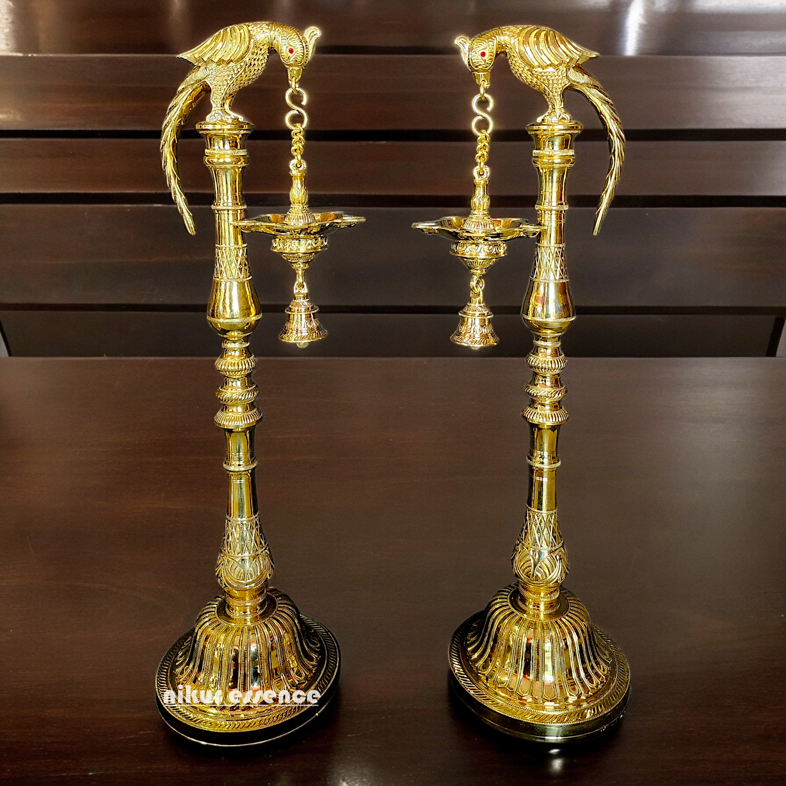 Shop Solid Brass Parrot Hanging diya Lamp - 32 inches Nikuressence