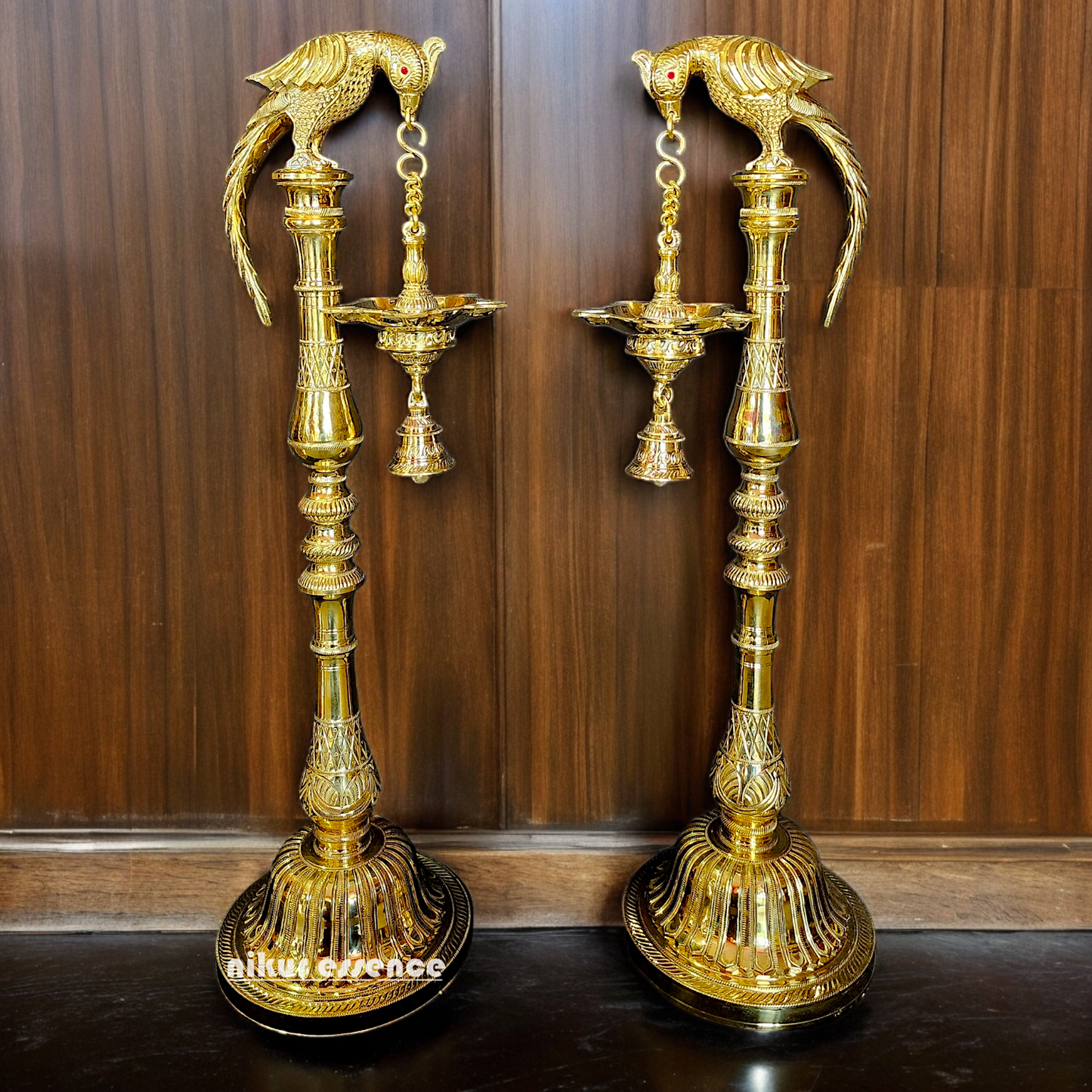 Shop Solid Brass Parrot Hanging diya Lamp - 32 inches Nikuressence